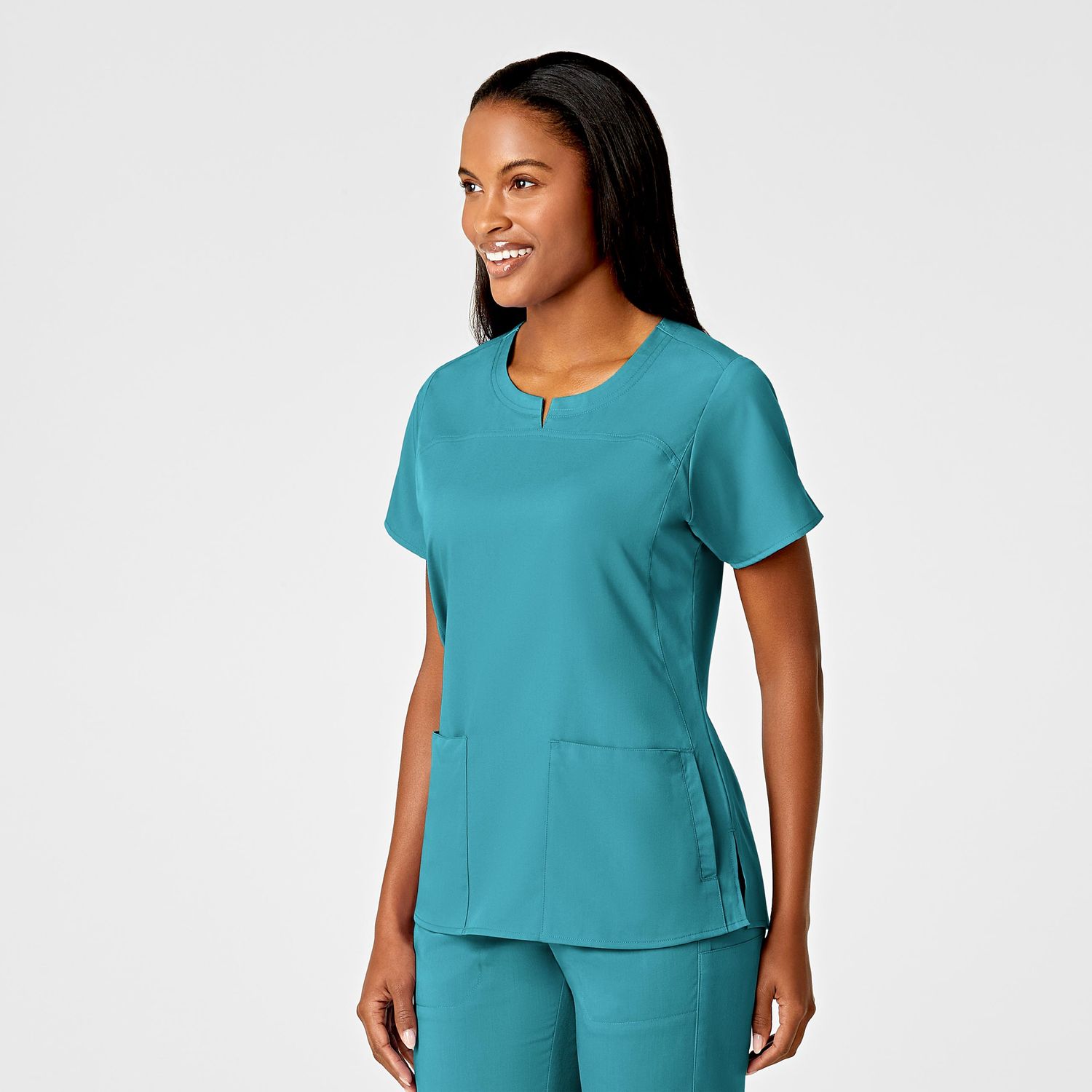 Casacca donna 6419 girocollo teal blue