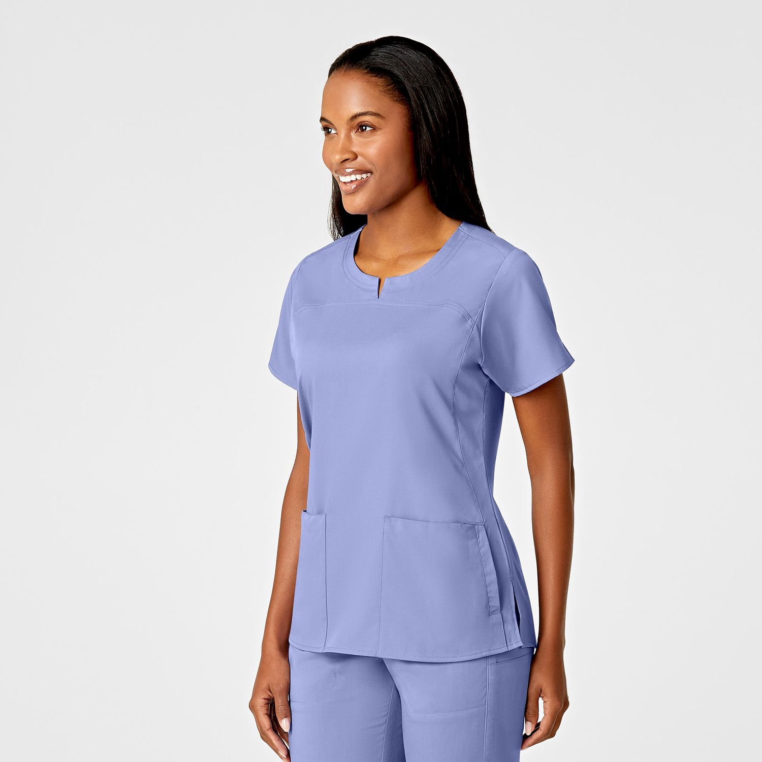 Casacca donna 6419 girocollo ceil blue