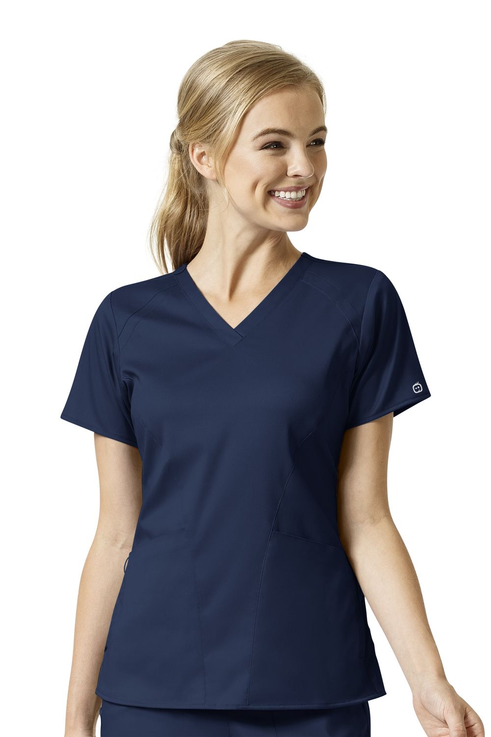 Casacca donna 6319 scollo a V navy blue