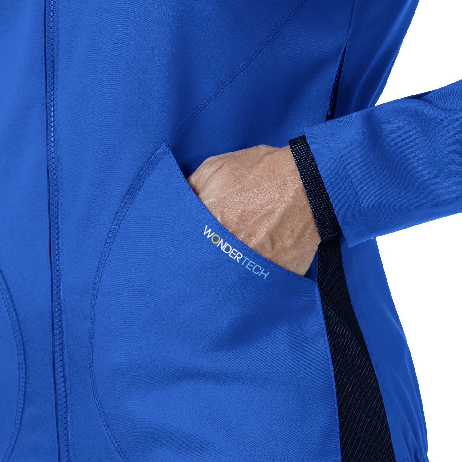 Felpa donna 8213 zip lunga royal blue