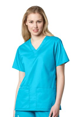 Casacca donna 101 scollo a V light turquoise