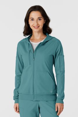 Felpa donna 8159 zip e cappuccio vintage teal