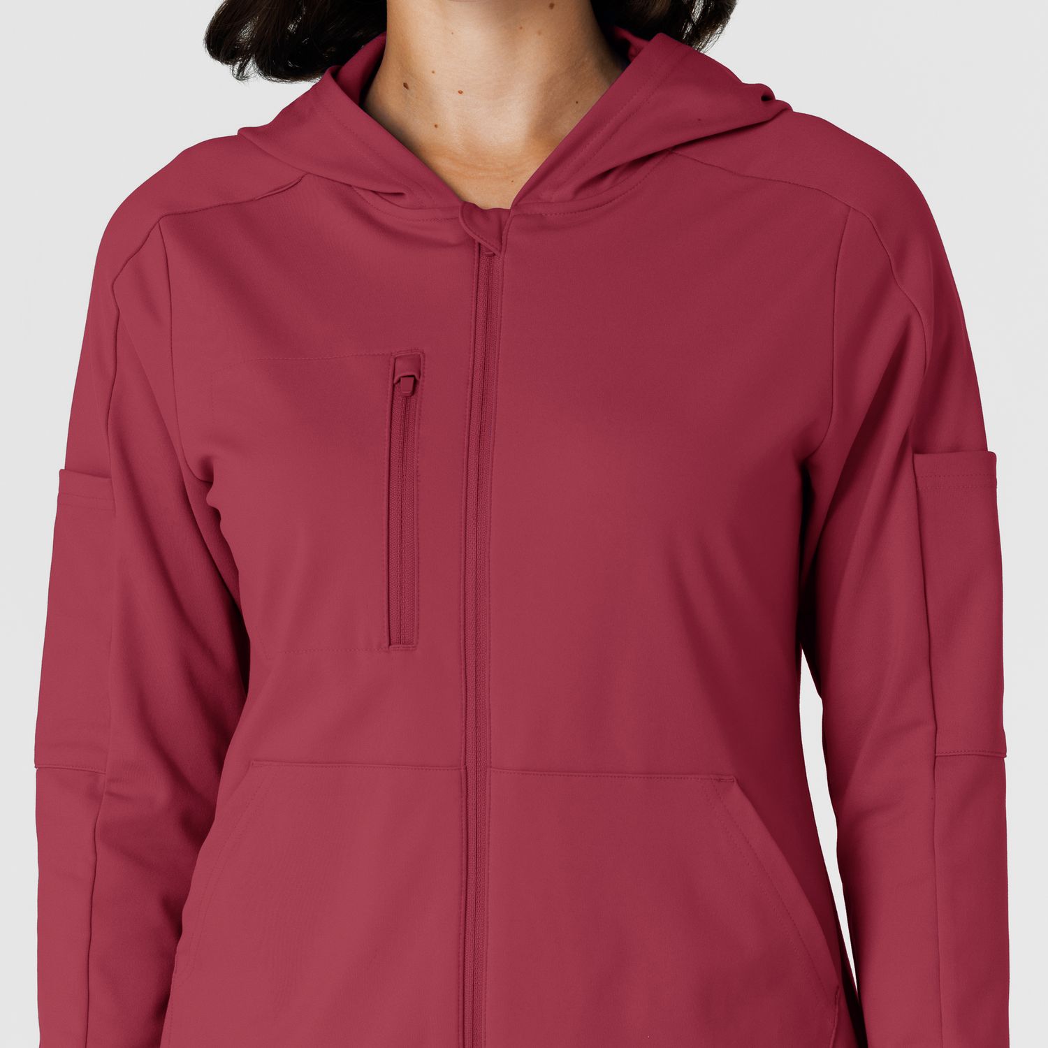 Felpa donna 8159 zip e cappuccio ruby
