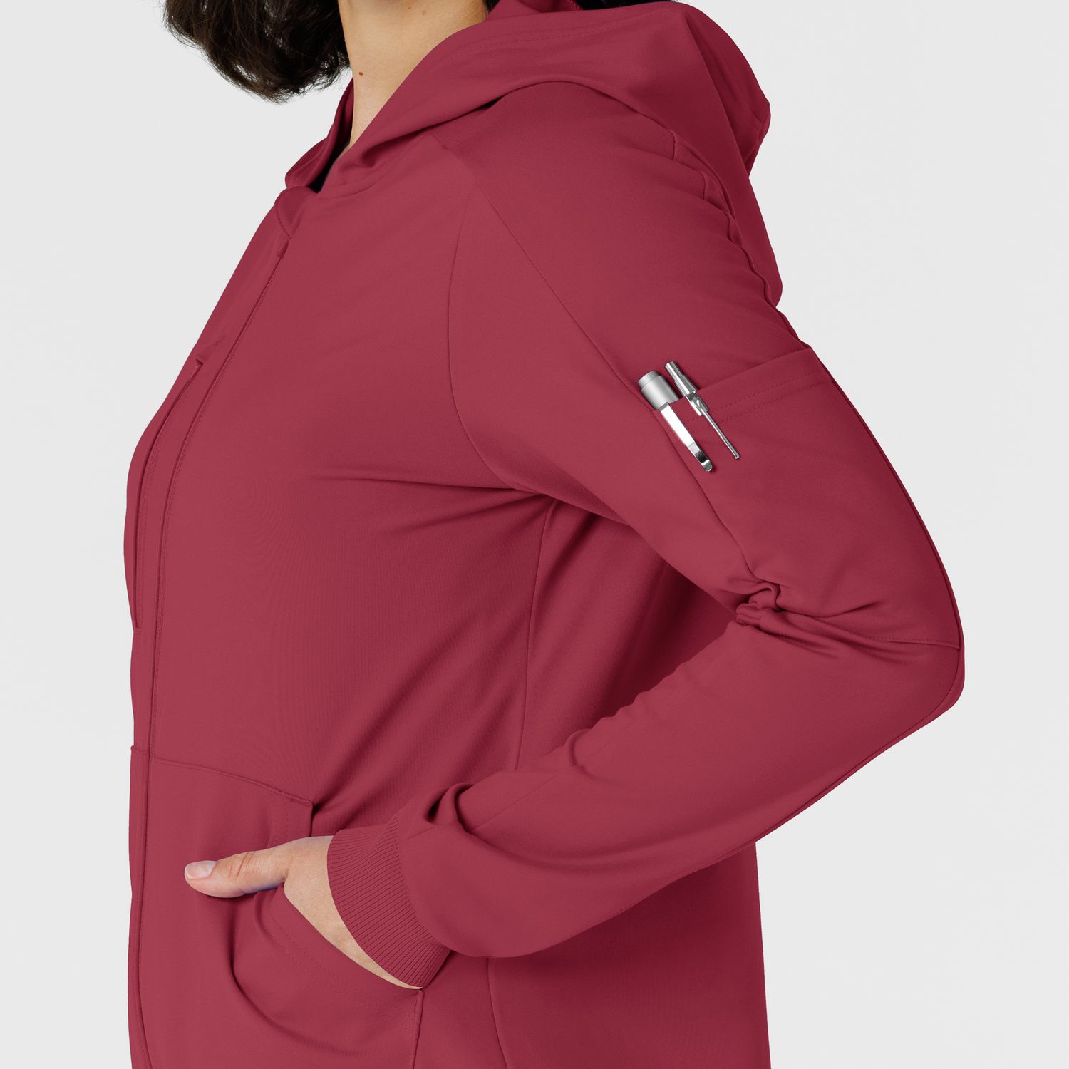Felpa donna 8159 zip e cappuccio ruby