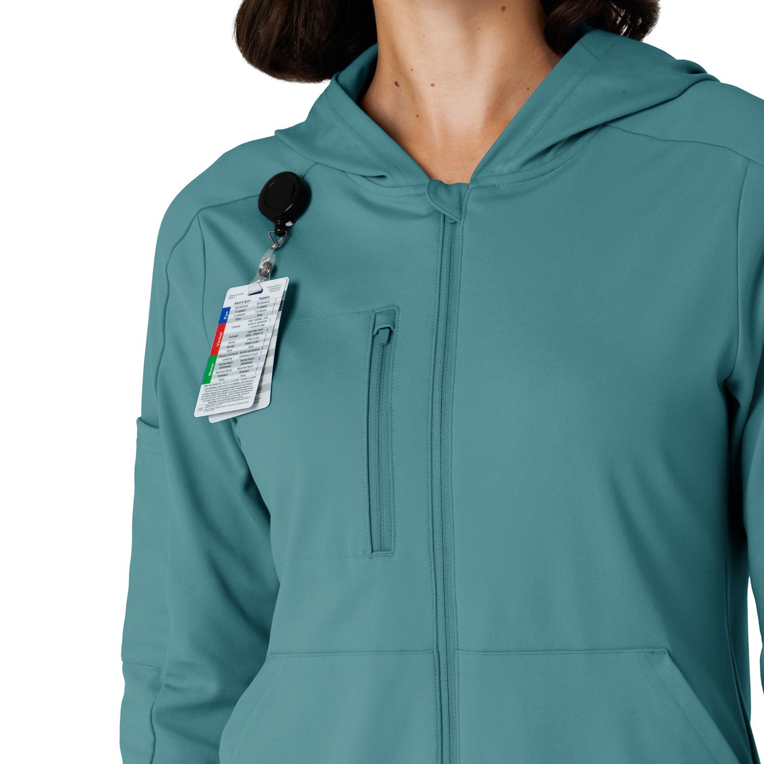 Felpa donna 8159 zip e cappuccio vintage teal