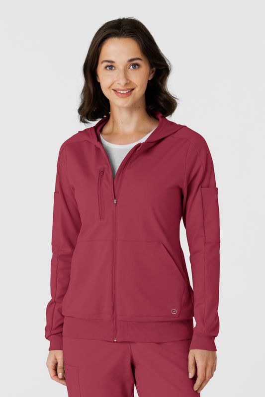 Felpa donna 8159 zip e cappuccio ruby