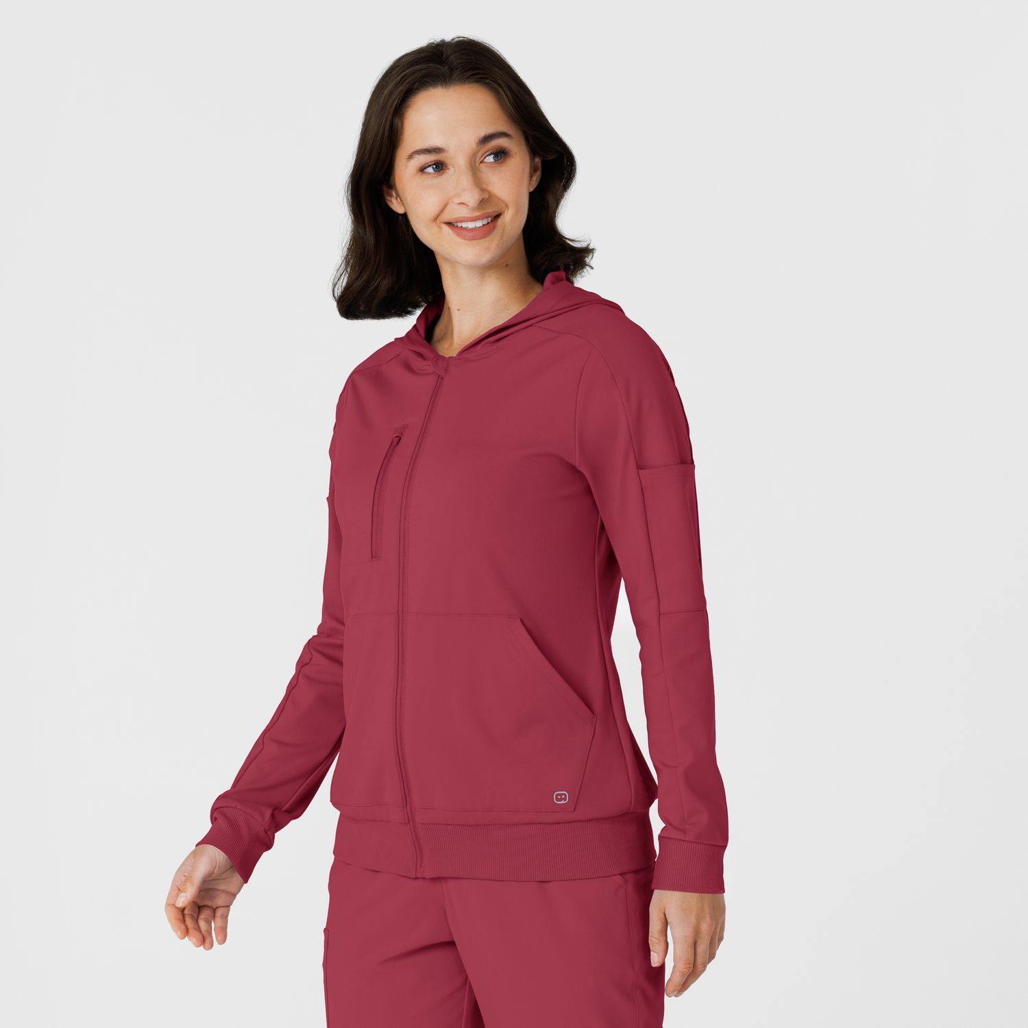 Felpa donna 8159 zip e cappuccio ruby