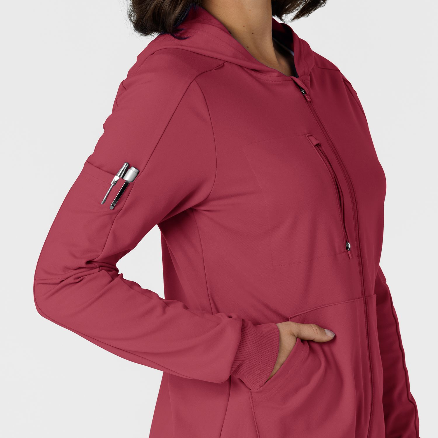 Felpa donna 8159 zip e cappuccio ruby
