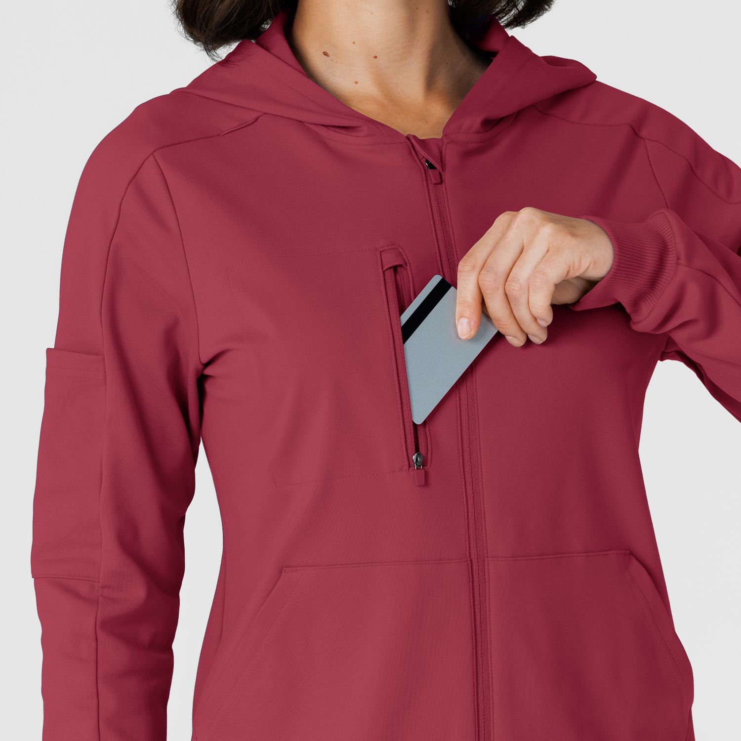 Felpa donna 8159 zip e cappuccio ruby