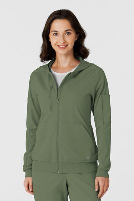 Felpa donna 8159 zip e cappuccio olive