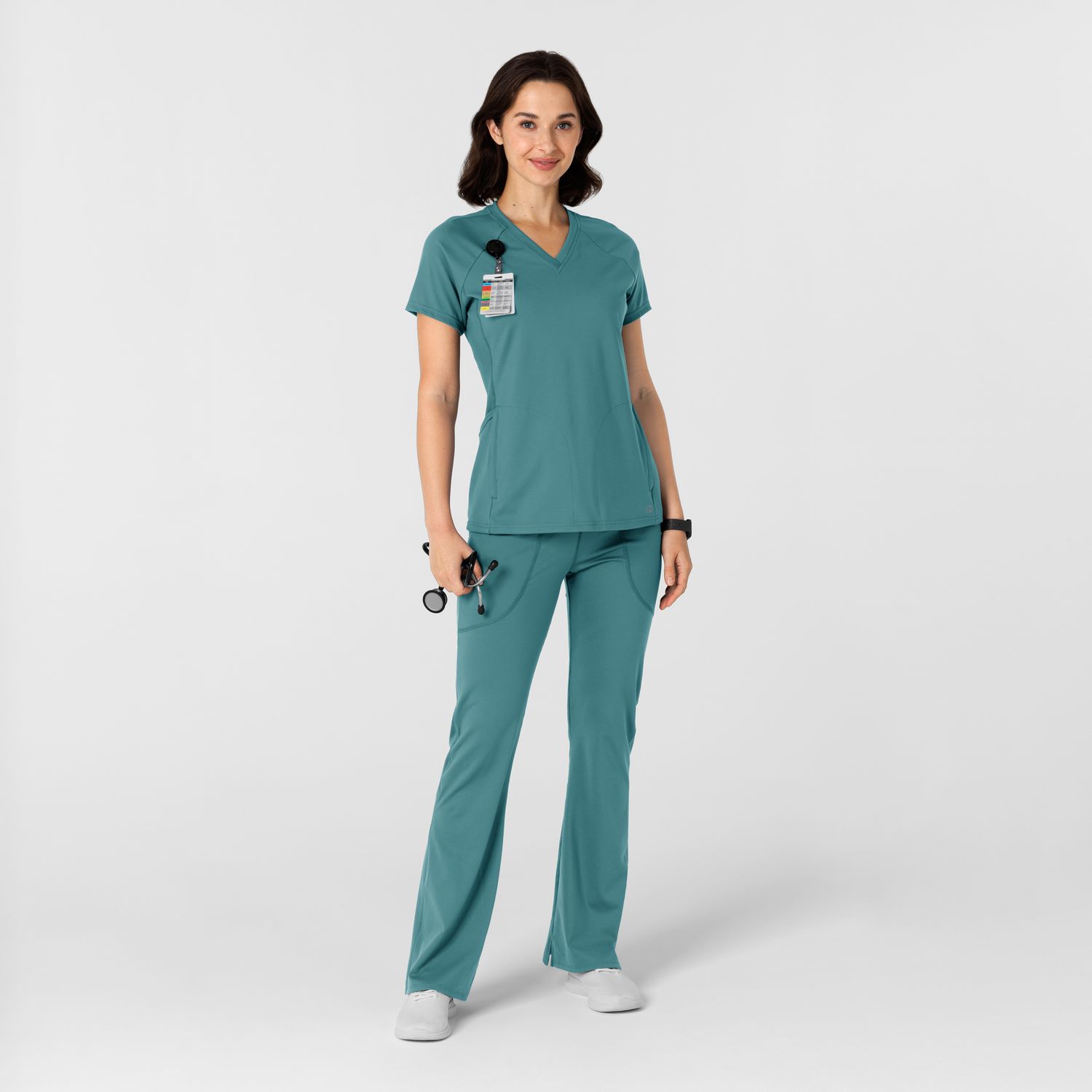 Pantalone donna 5459 yoga svasato vintage teal