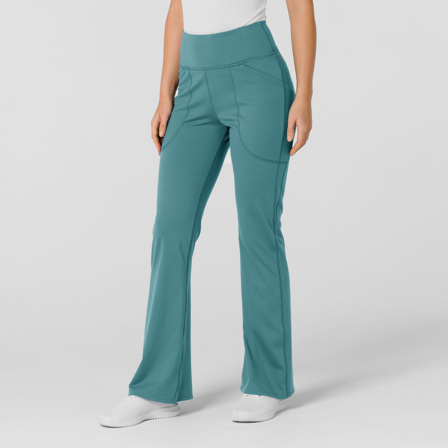 Pantalone donna 5459 yoga svasato vintage teal