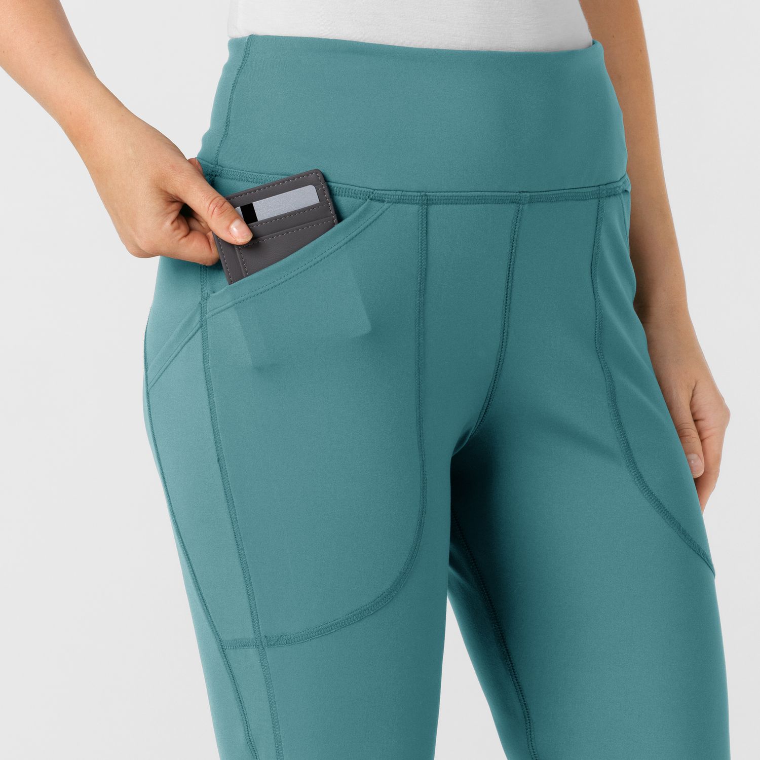 Pantalone donna 5459 yoga svasato vintage teal