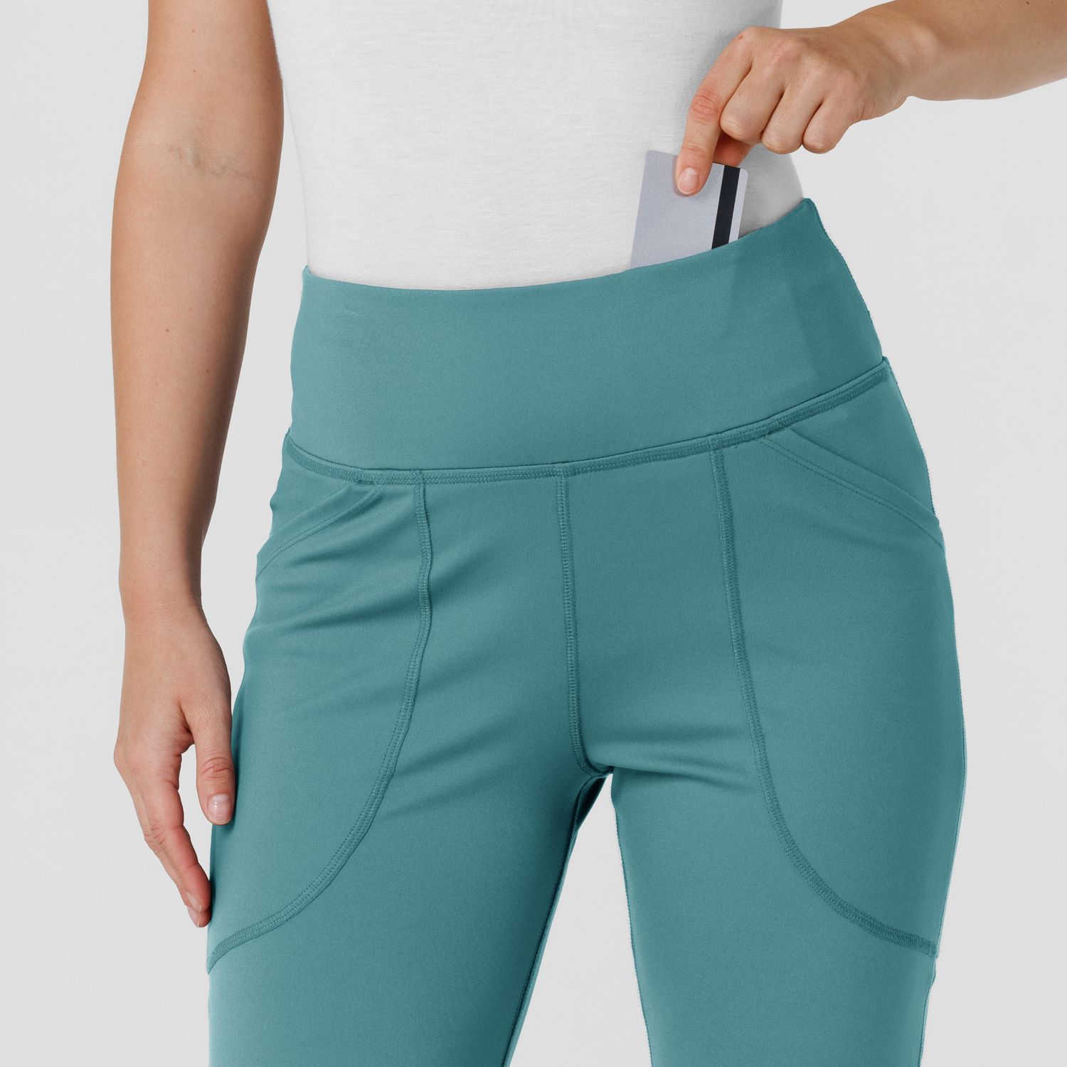 Pantalone donna 5459 yoga svasato vintage teal
