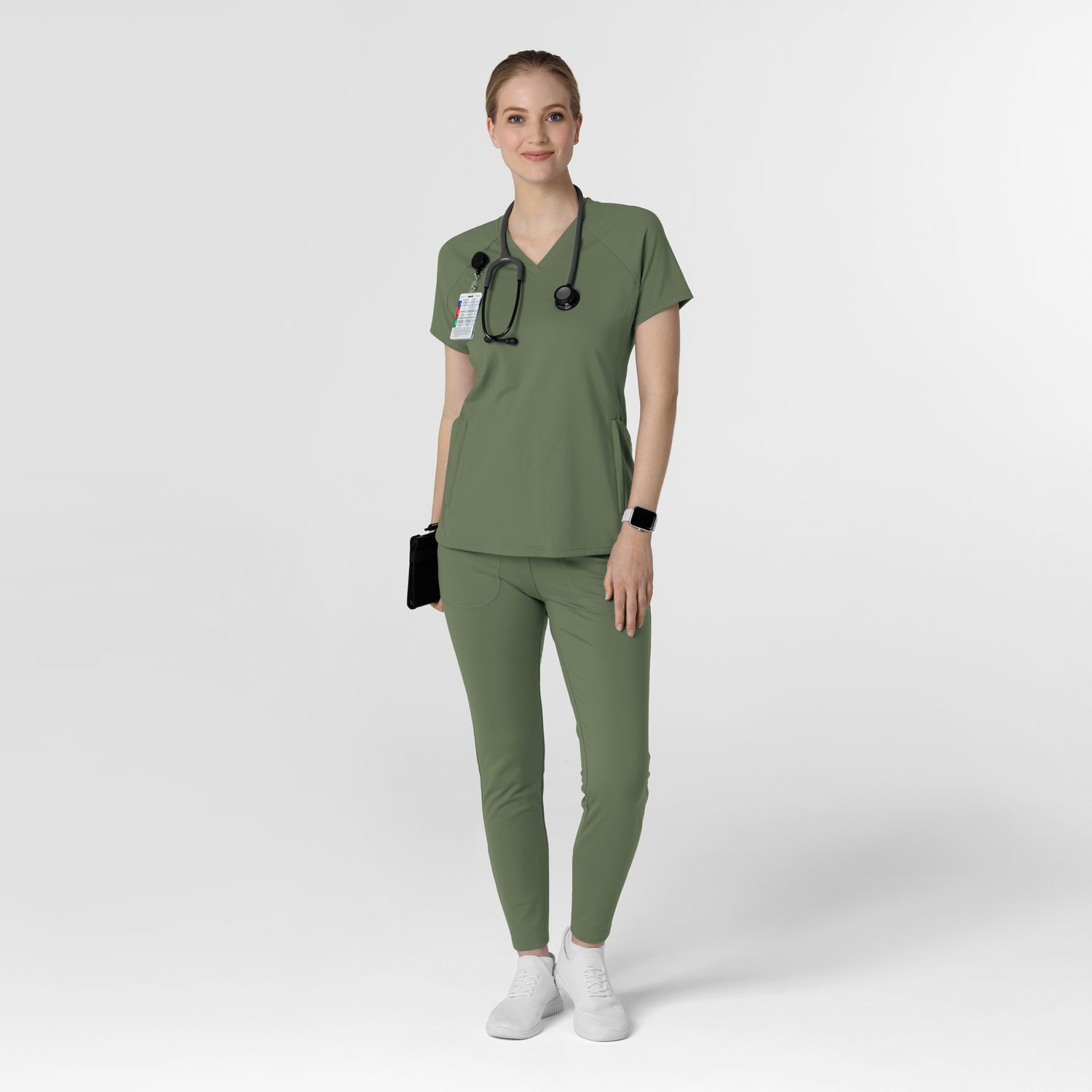 Casacca donna 6259 scollo a V olive
