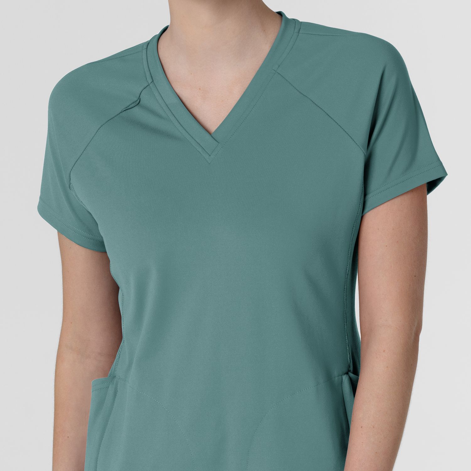 Casacca donna 6259 scollo a V vintage teal