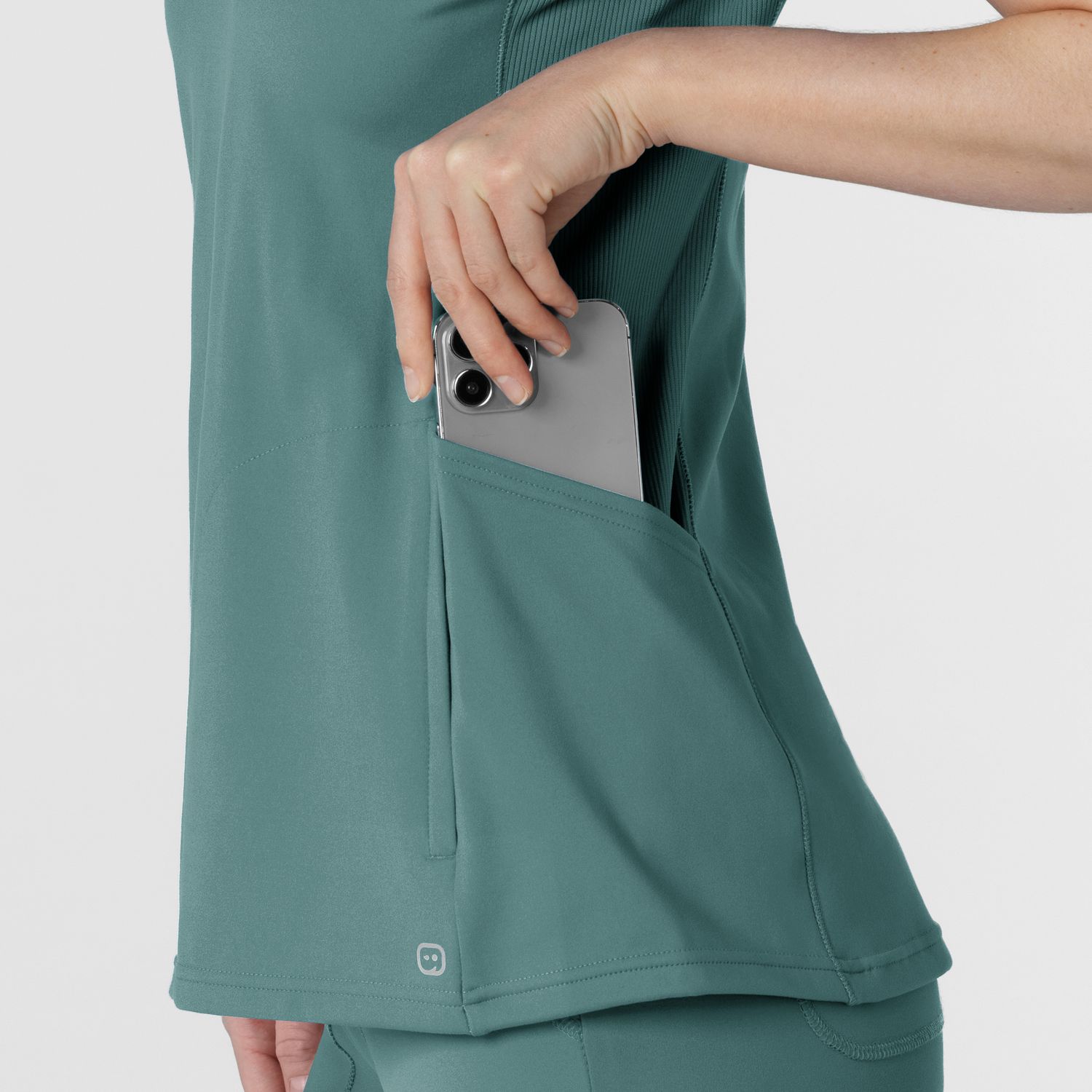Casacca donna 6259 scollo a V vintage teal