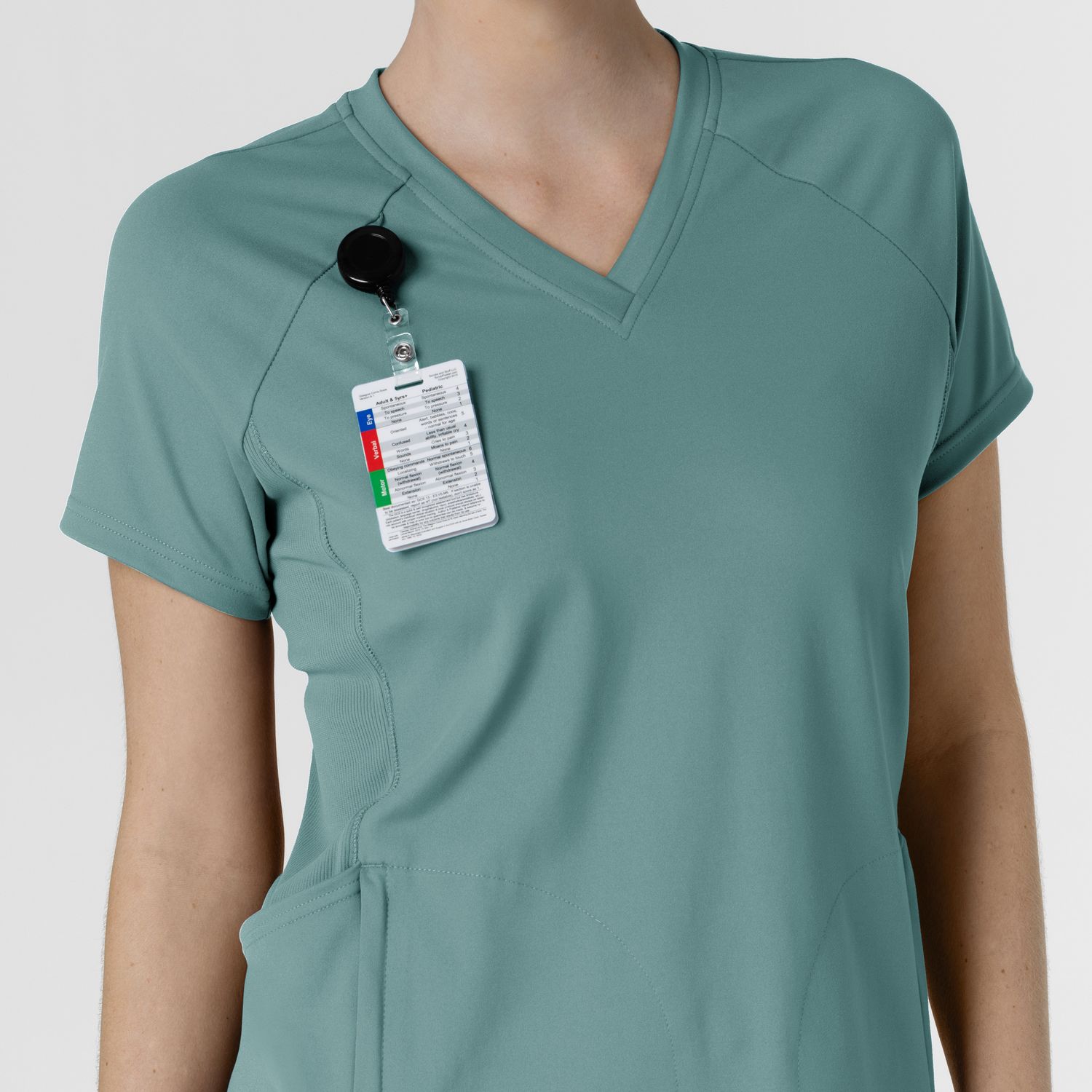 Casacca donna 6259 scollo a V vintage teal
