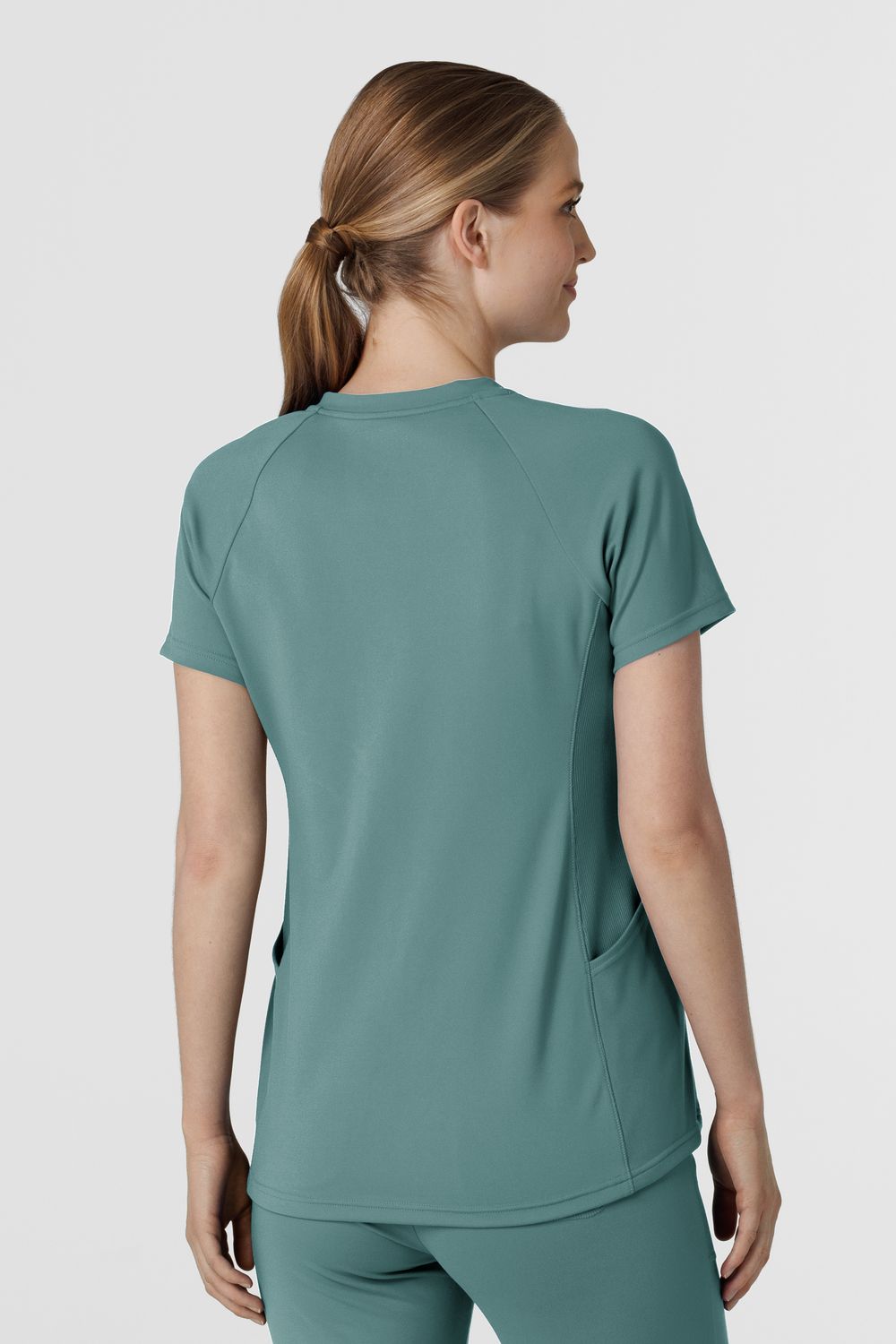 Casacca donna 6259 scollo a V vintage teal