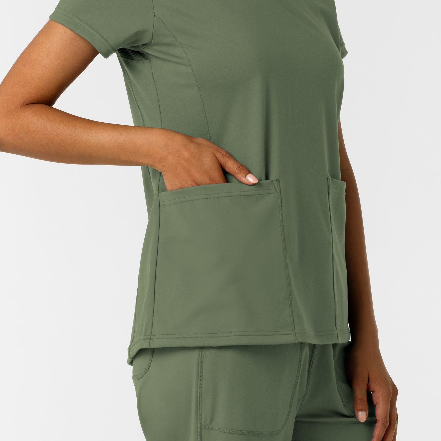 Casacca donna 6559 scollo a V olive