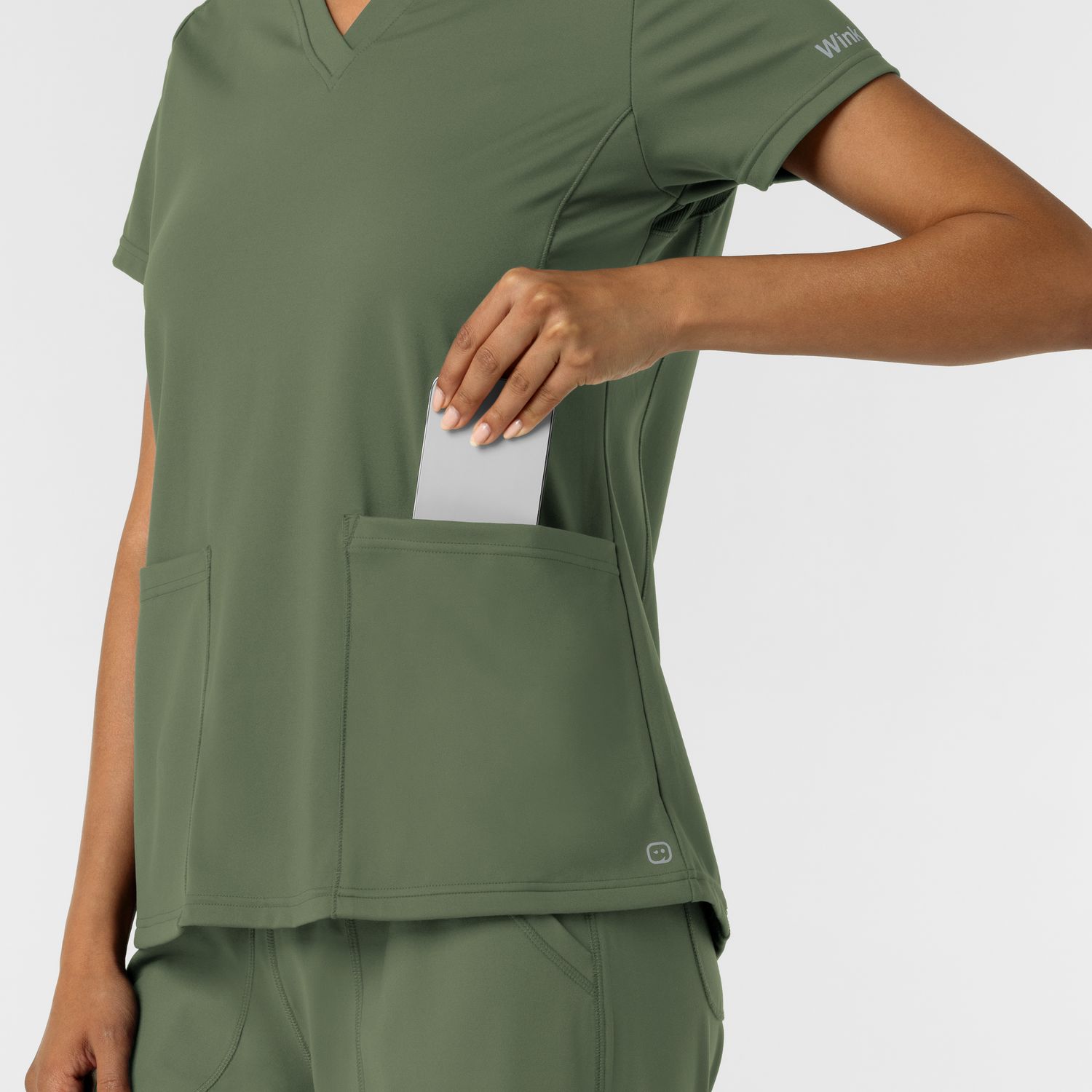 Casacca donna 6559 scollo a V olive