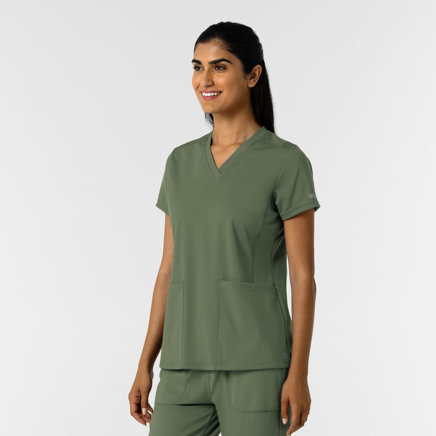 Casacca donna 6559 scollo a V olive