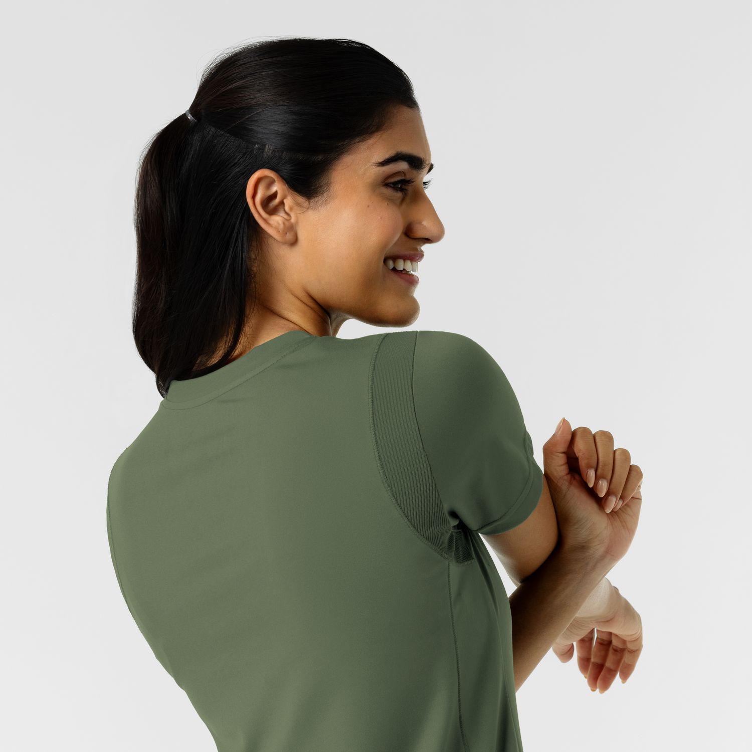 Casacca donna 6559 scollo a V olive