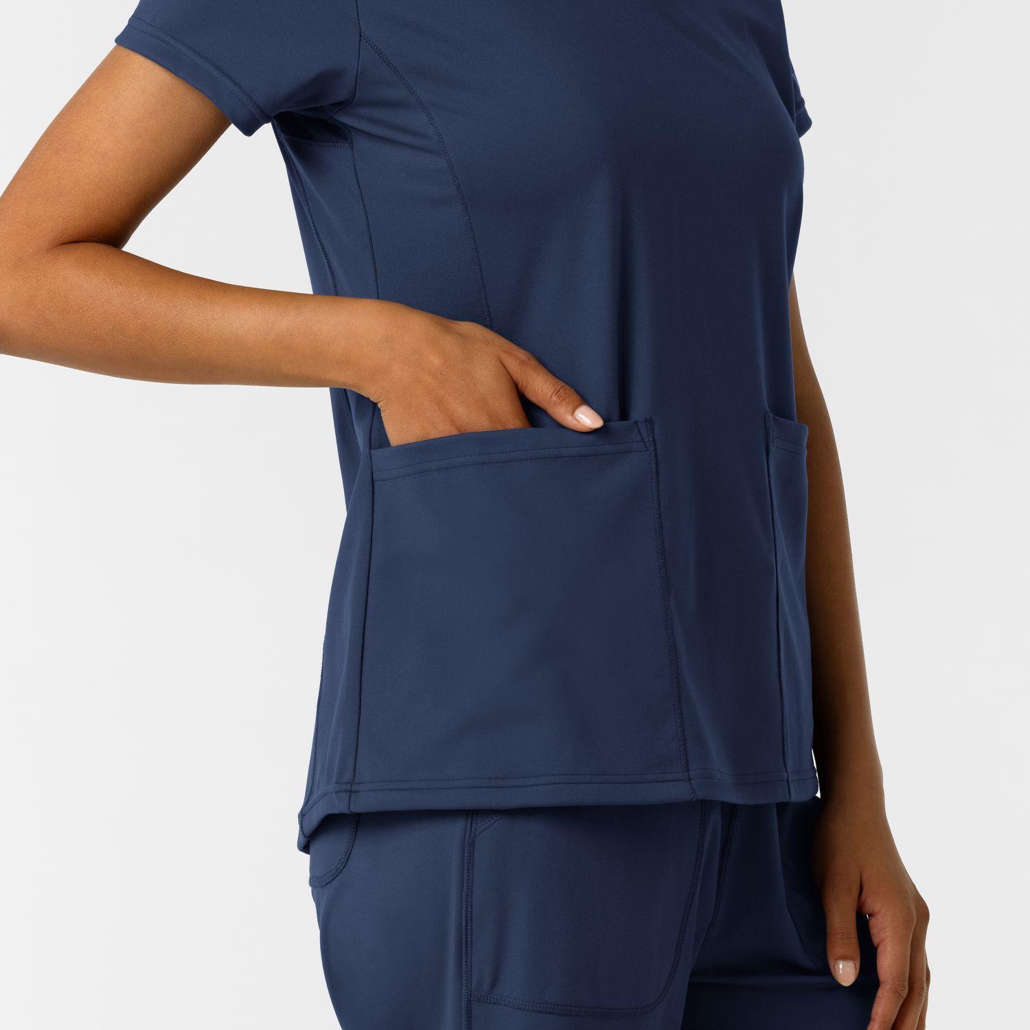 Casacca donna 6559 scollo a V navy blue