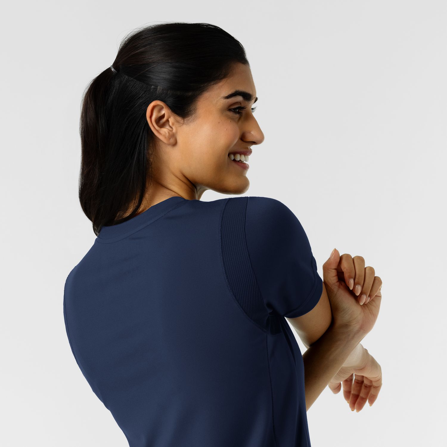 Casacca donna 6559 scollo a V navy blue