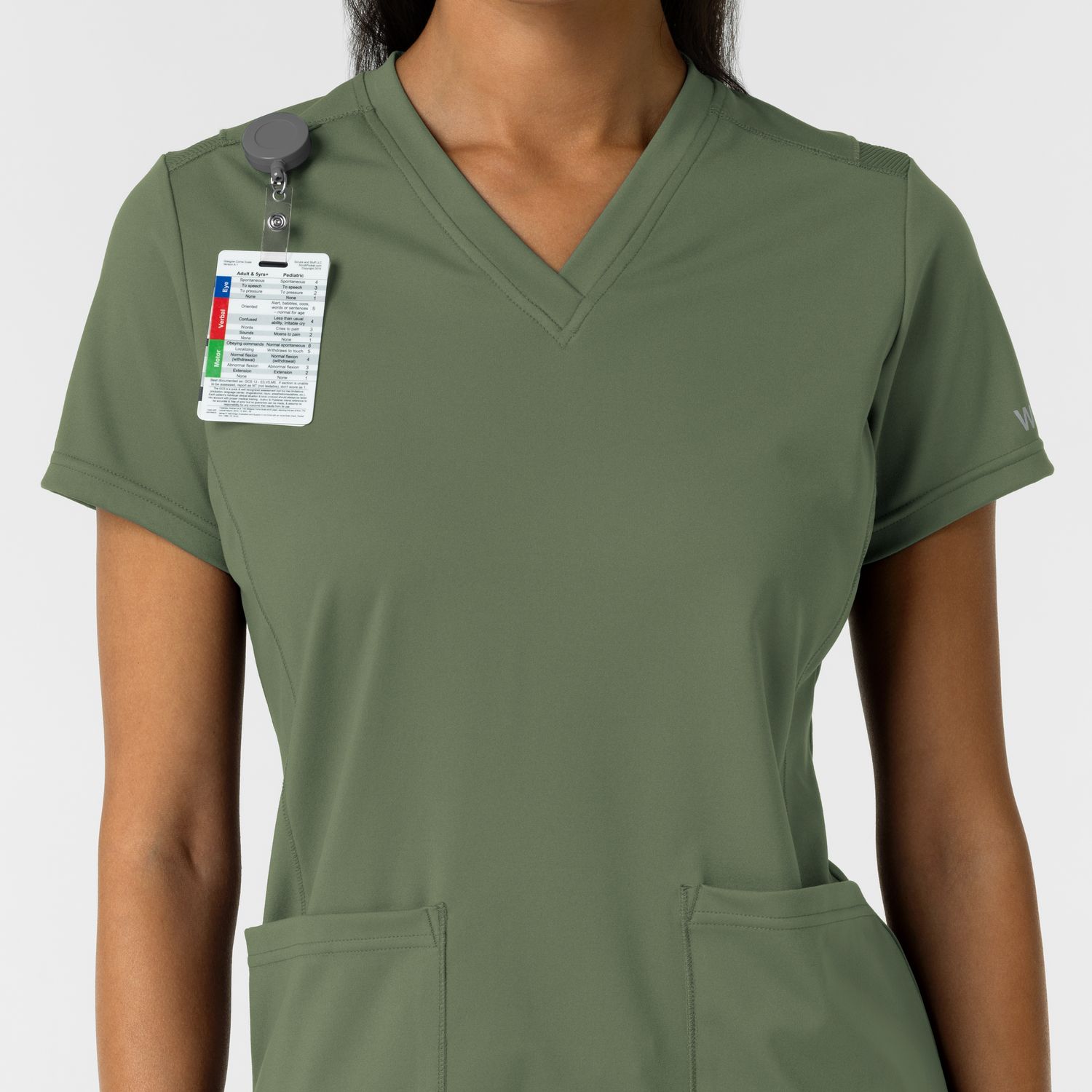 Casacca donna 6559 scollo a V olive