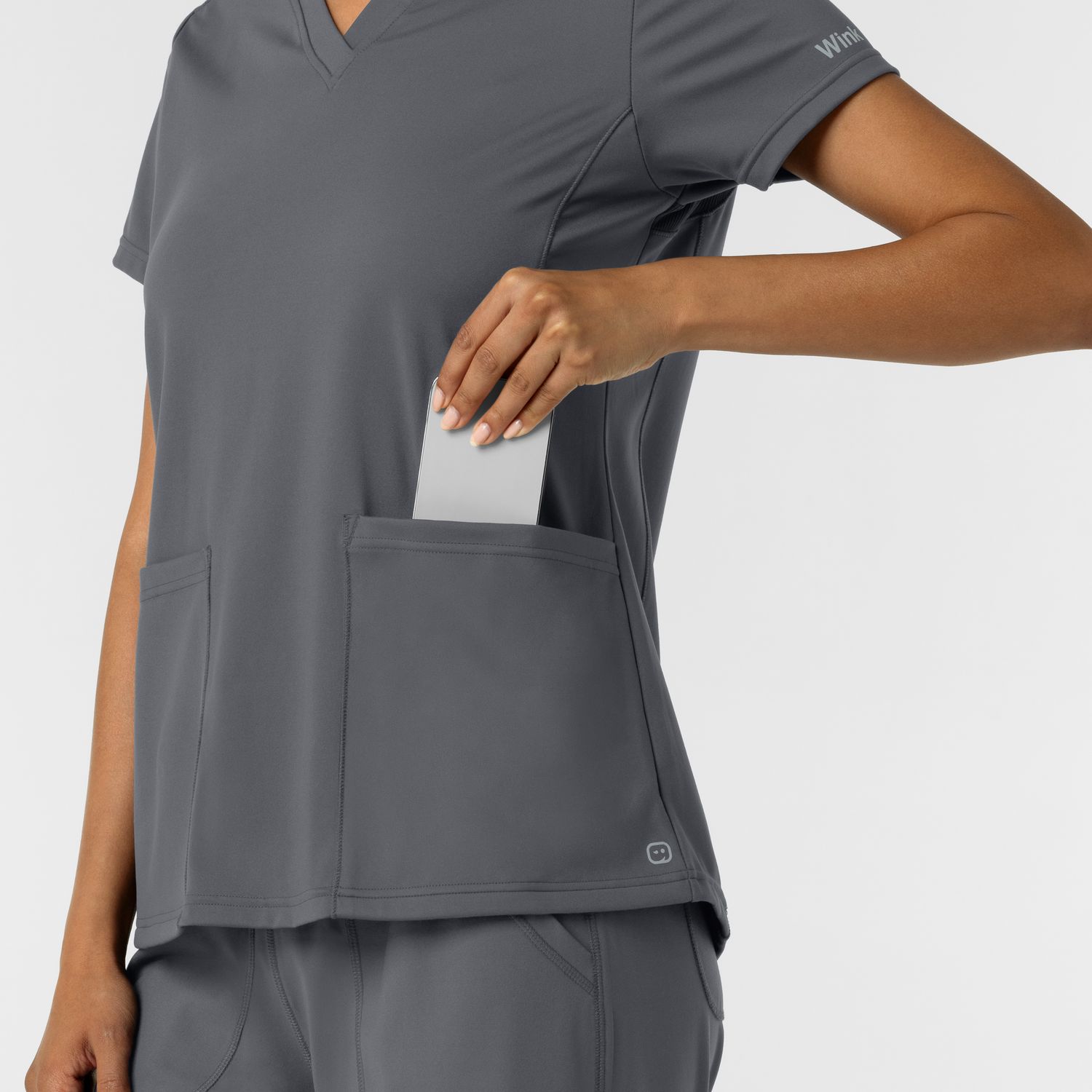 Casacca donna 6559 scollo a V pewter