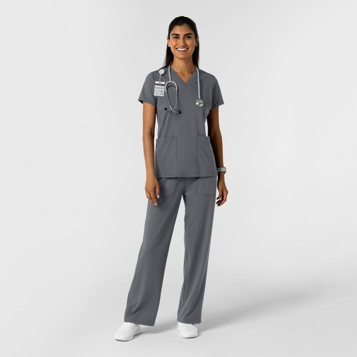 Casacca donna 6559 scollo a V pewter