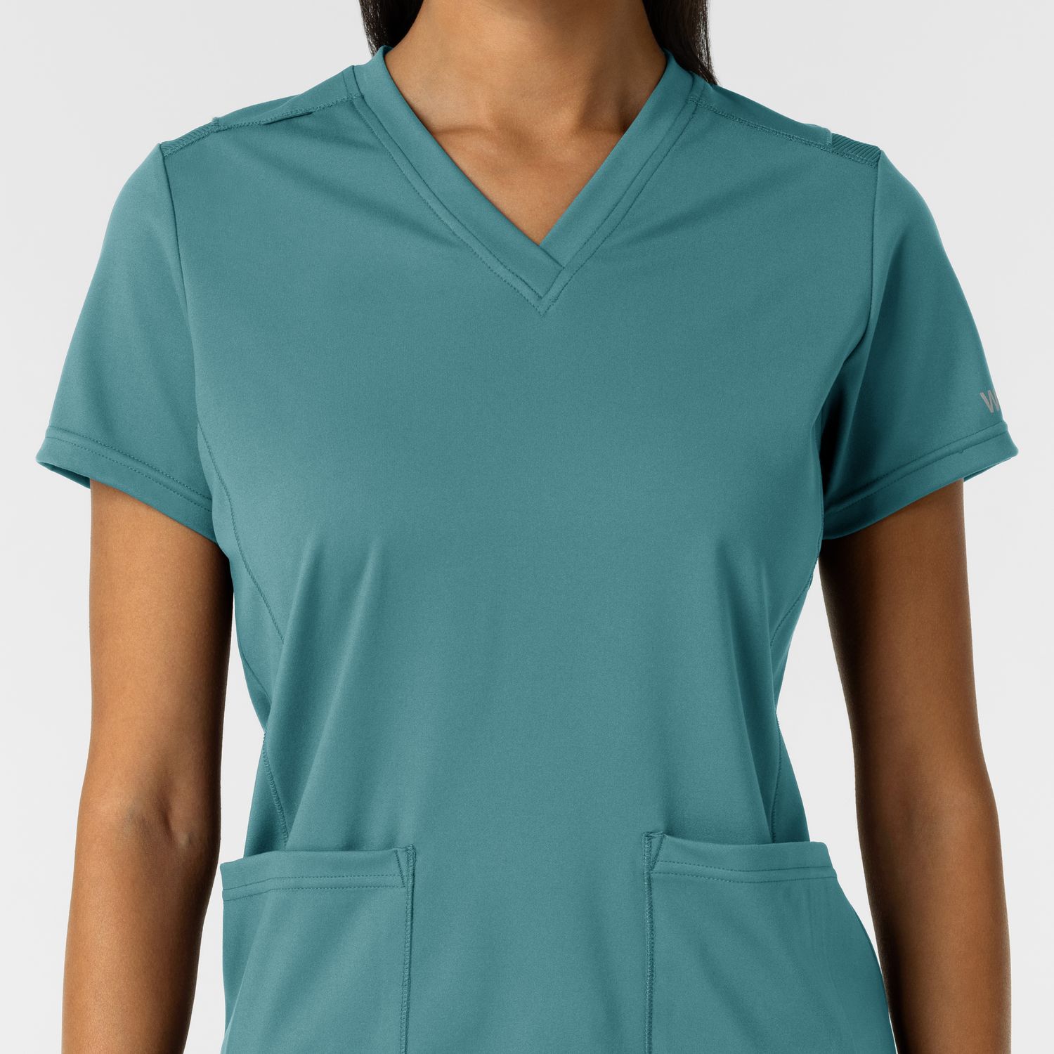 Casacca donna 6559 scollo a V vintage teal