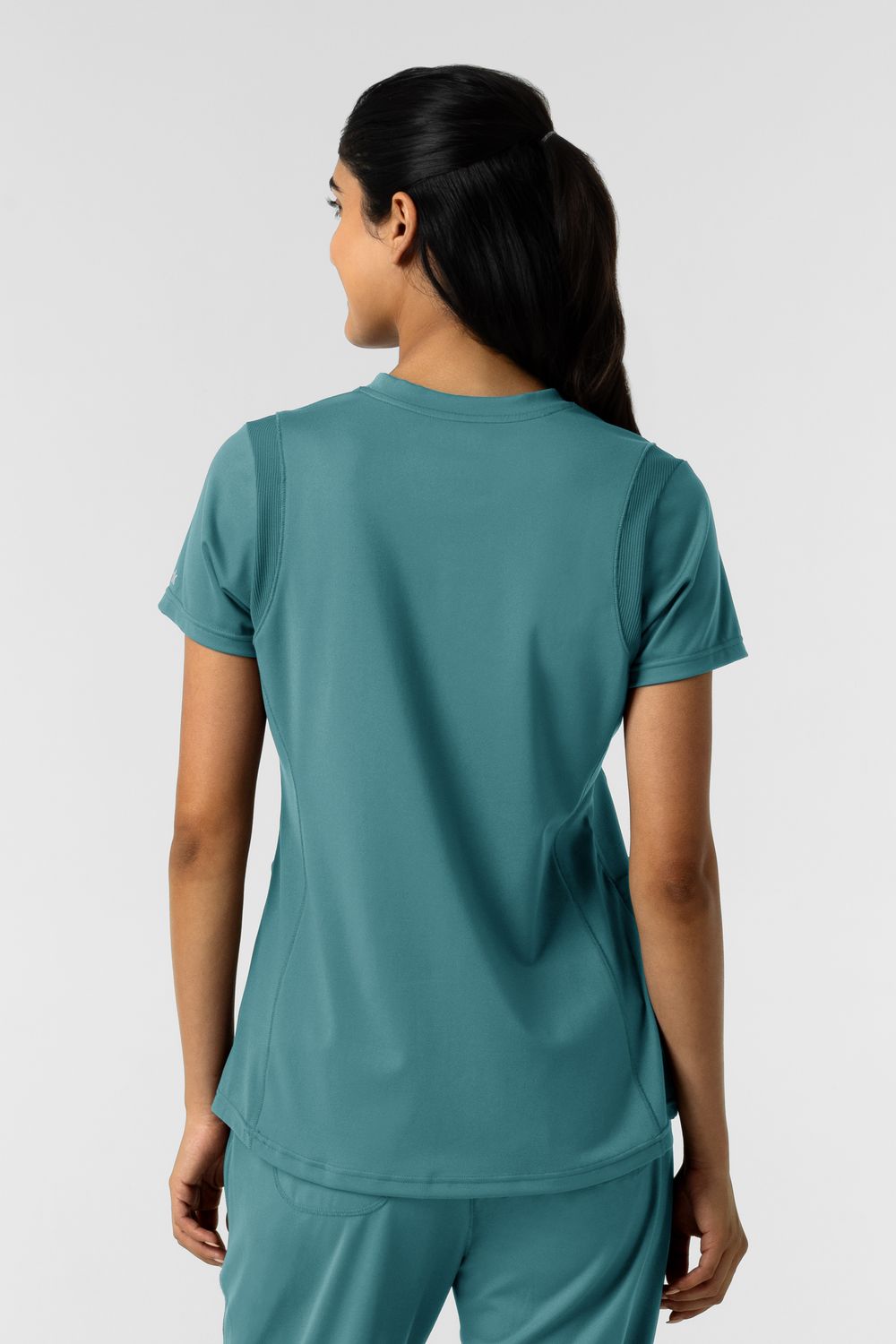 Casacca donna 6559 scollo a V vintage teal