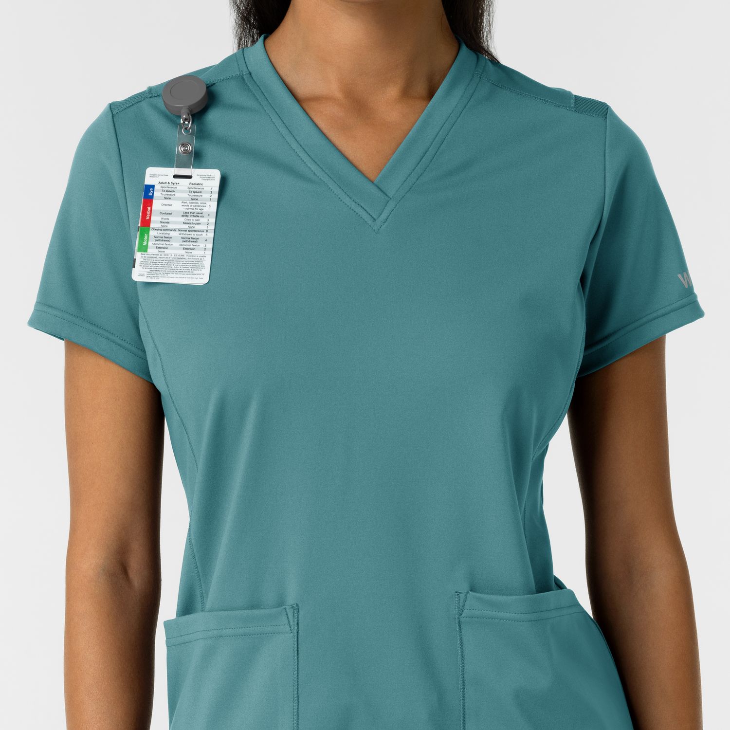 Casacca donna 6559 scollo a V vintage teal