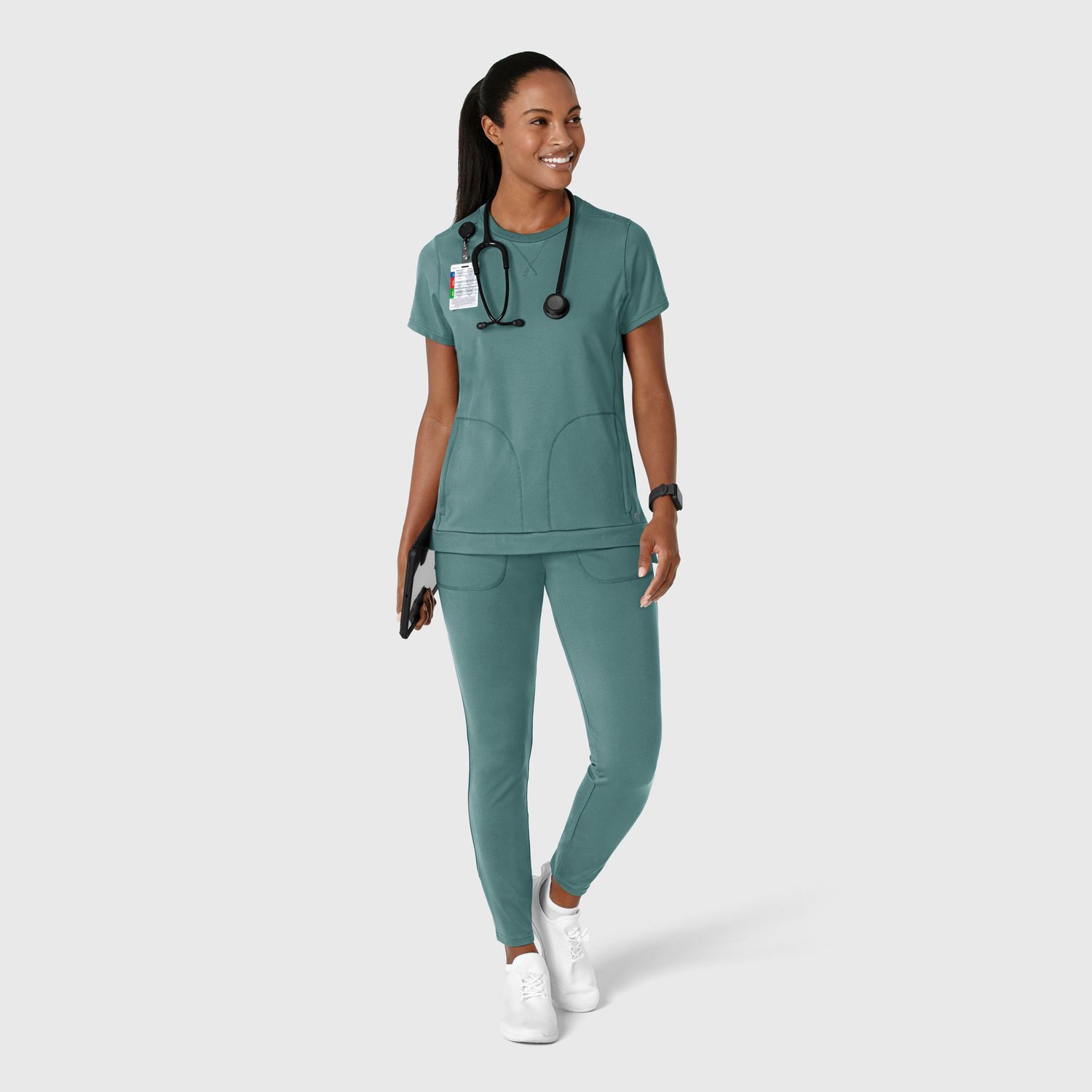 Casacca donna 6359 girocollo vintage teal