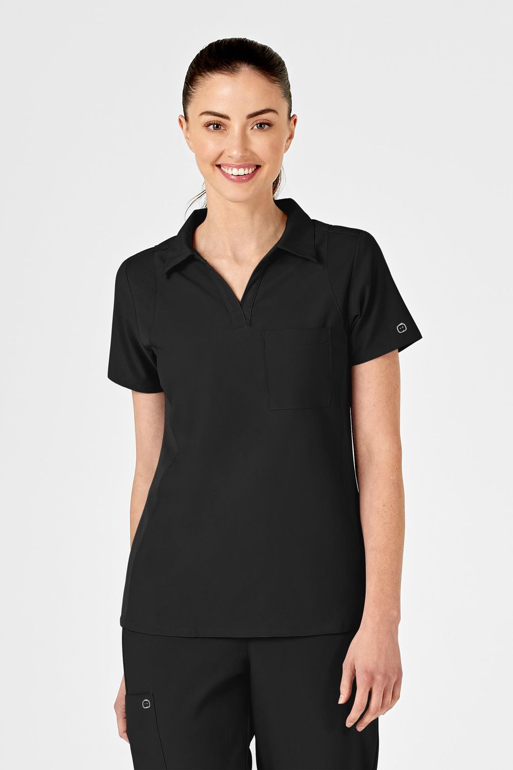 Casacca donna 6955 scollo a V polo black