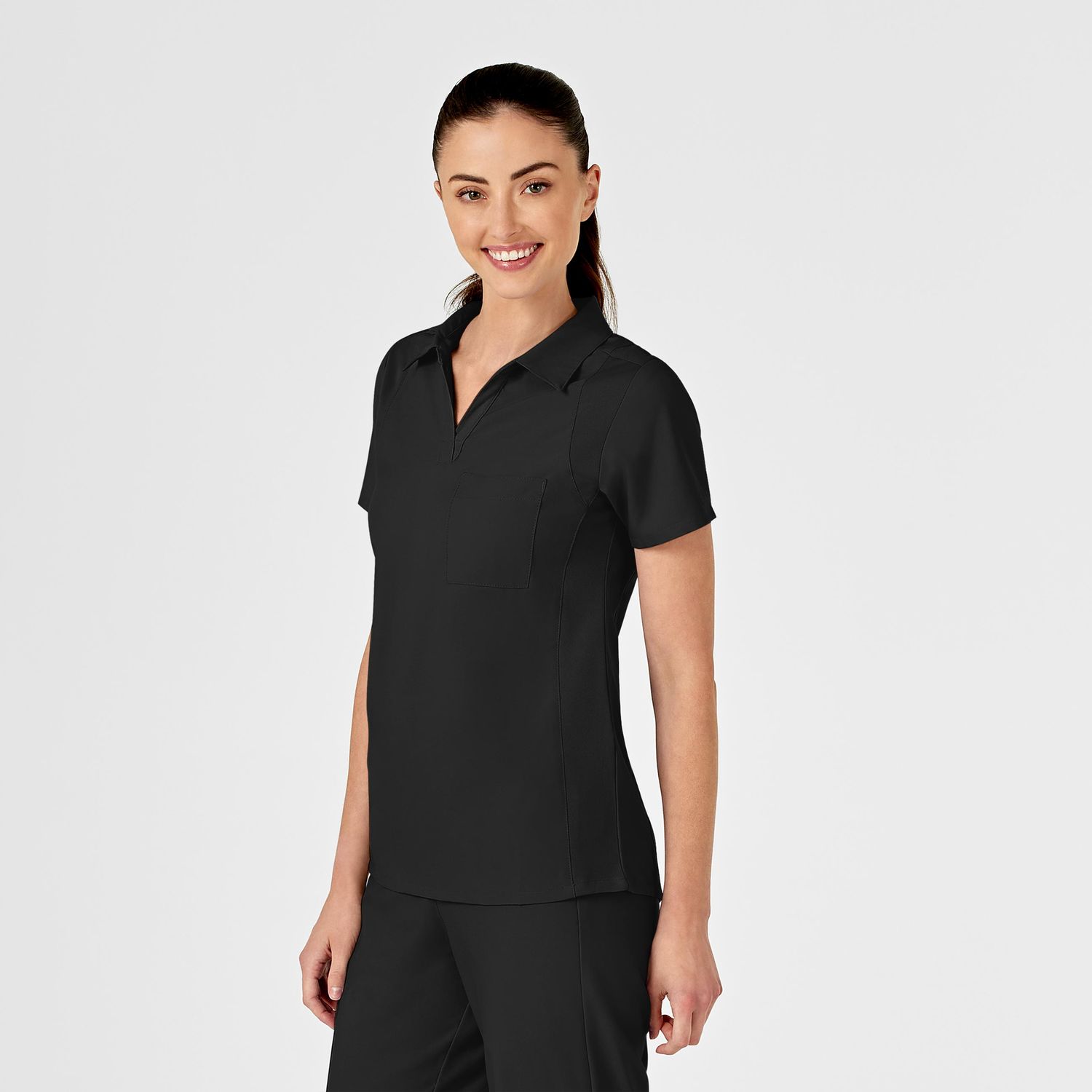 Casacca donna 6955 scollo a V polo black