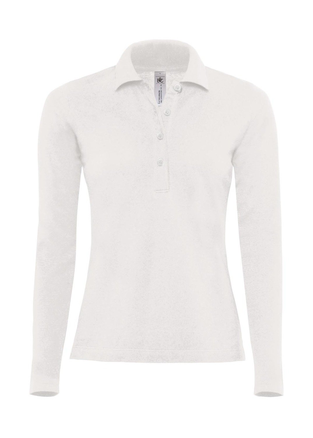 B&amp;C Safran Pure LSL polo donna manica lunga, Colore: 001 bianco