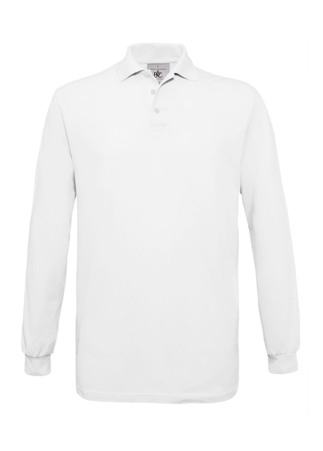B&amp;C Safran LSL polo unisex manica lunga, Colore: 001 bianco