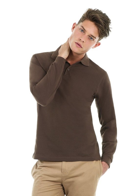 B&amp;C Safran LSL polo unisex manica lunga