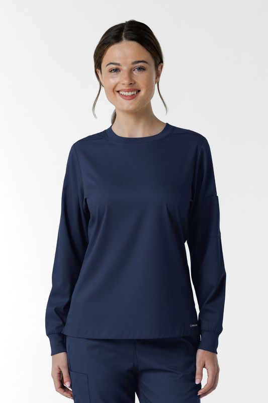 Casacca donna 6551 girocollo manica lunga navy blue