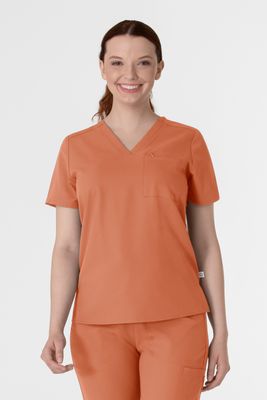 Casacca donna 6222 scollo a V terracotta