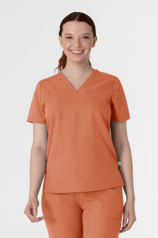 Casacca donna 6222 scollo a V terracotta