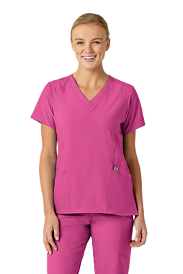 Casacca donna 6155 scollo a V hot pink