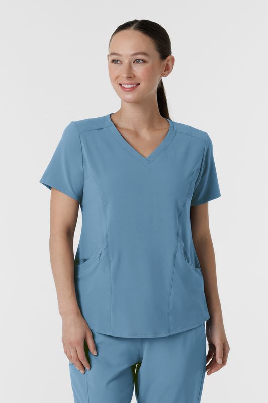 Casacca donna 6134 scollo a V pacific blue