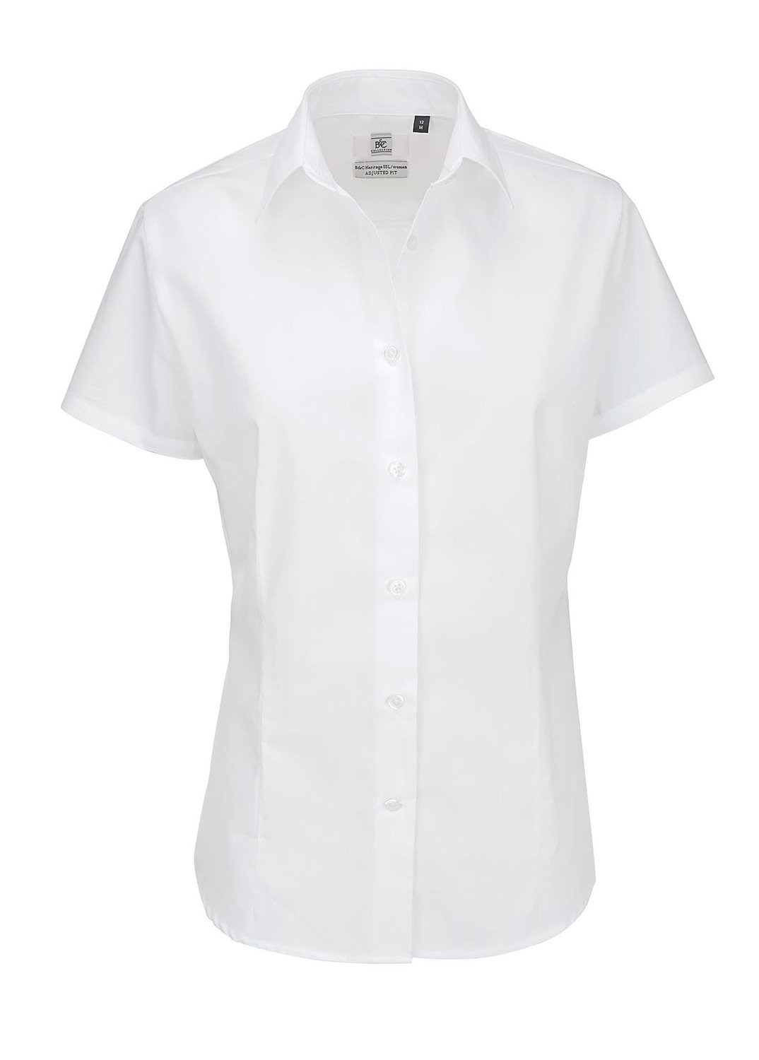 B&amp;C Camicia donna manica corta cotone, Colore: 001 bianco