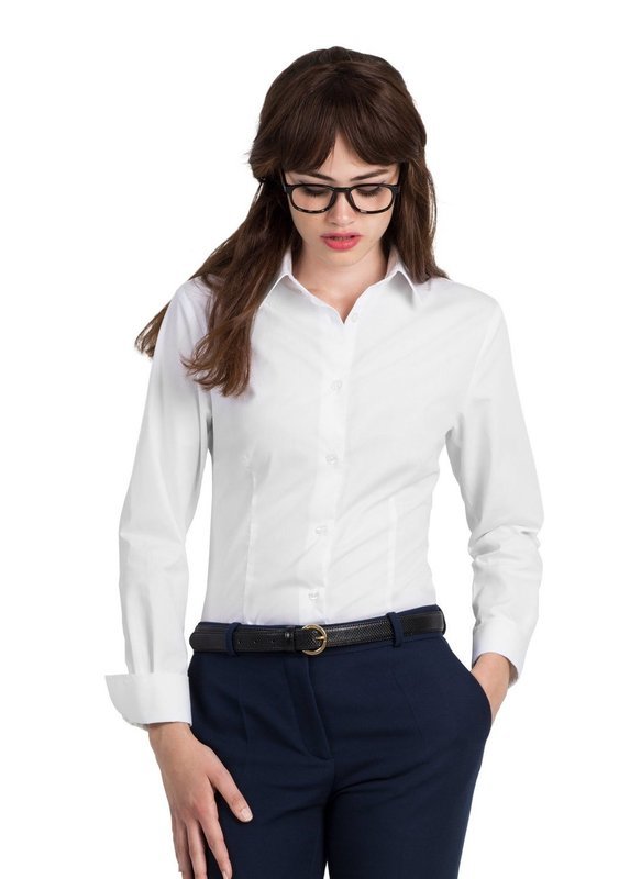 B&amp;C Camicia donna manica lunga cotone