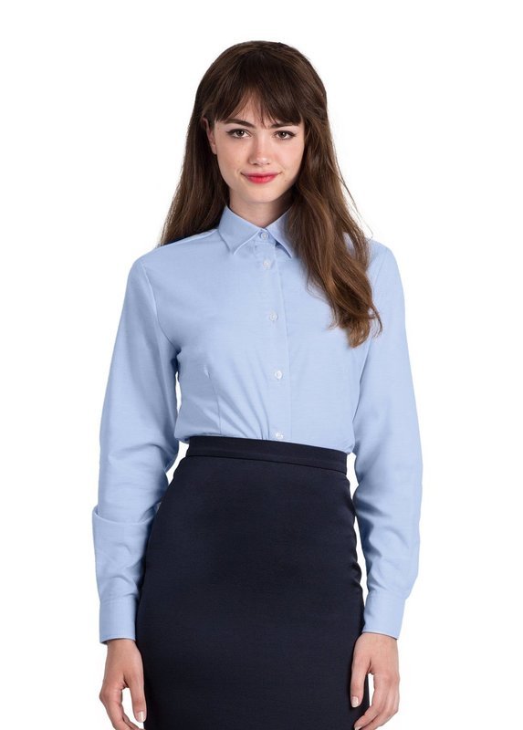 B&amp;C Camicia donna manica lunga oxford