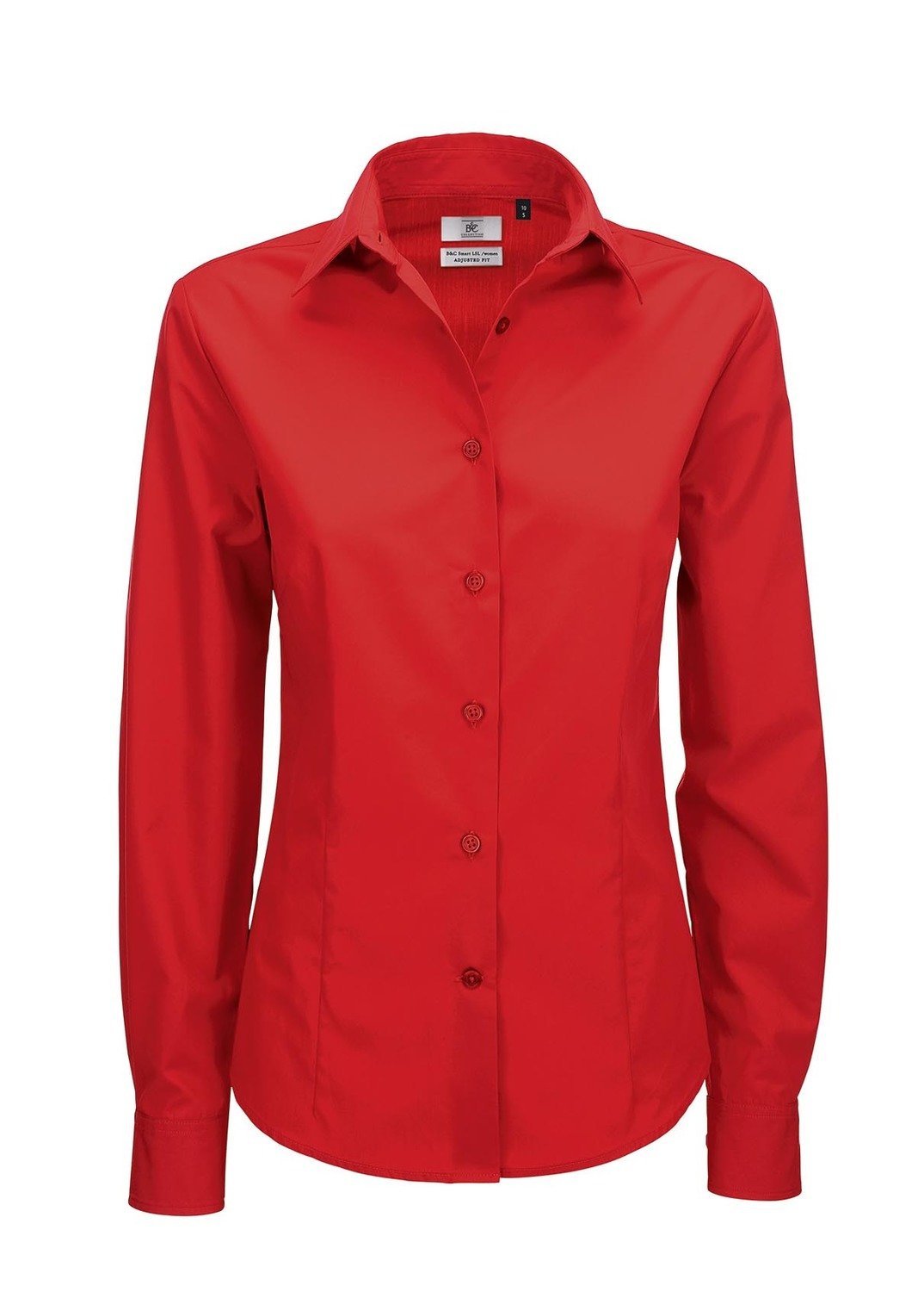 B&amp;C Camicia donna manica lunga misto, Colore: 371 rosso intenso
